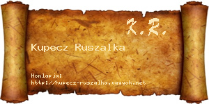 Kupecz Ruszalka névjegykártya